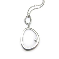 STEELX Modern Open Ovals w/CZ and Chain - N2013 STEELX Modern Open Ovals w/CZ and Chain - N2013